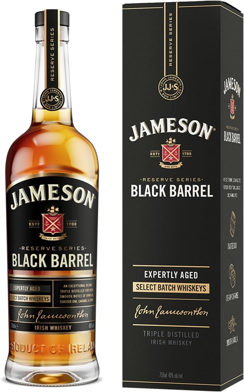 Jameson Black Barrel Blended Irish Whiskey with Gift Box, 700ml