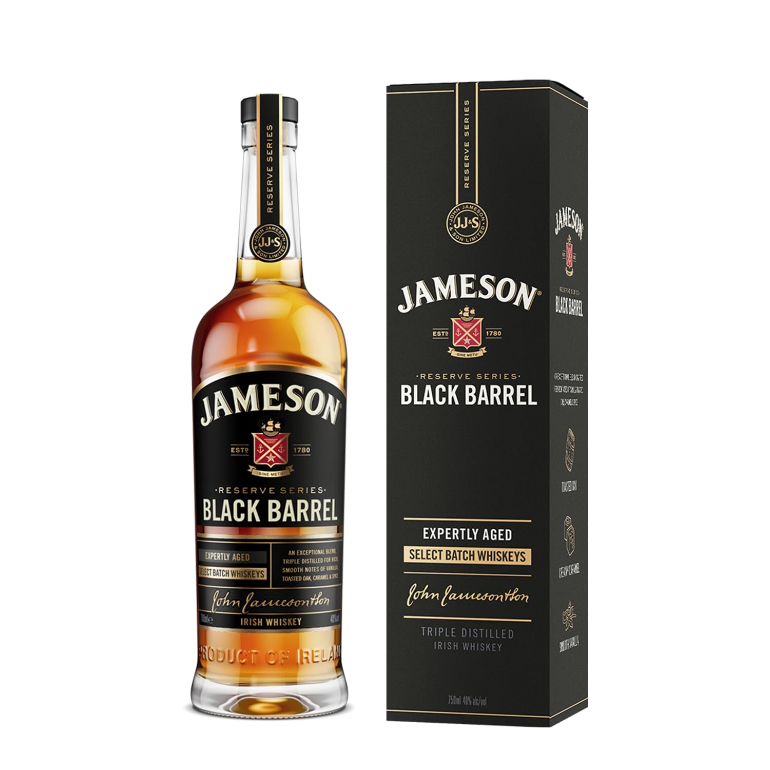 JamesonBlack Barrel Blended Irish Whiskey with Gift Box, 700ml