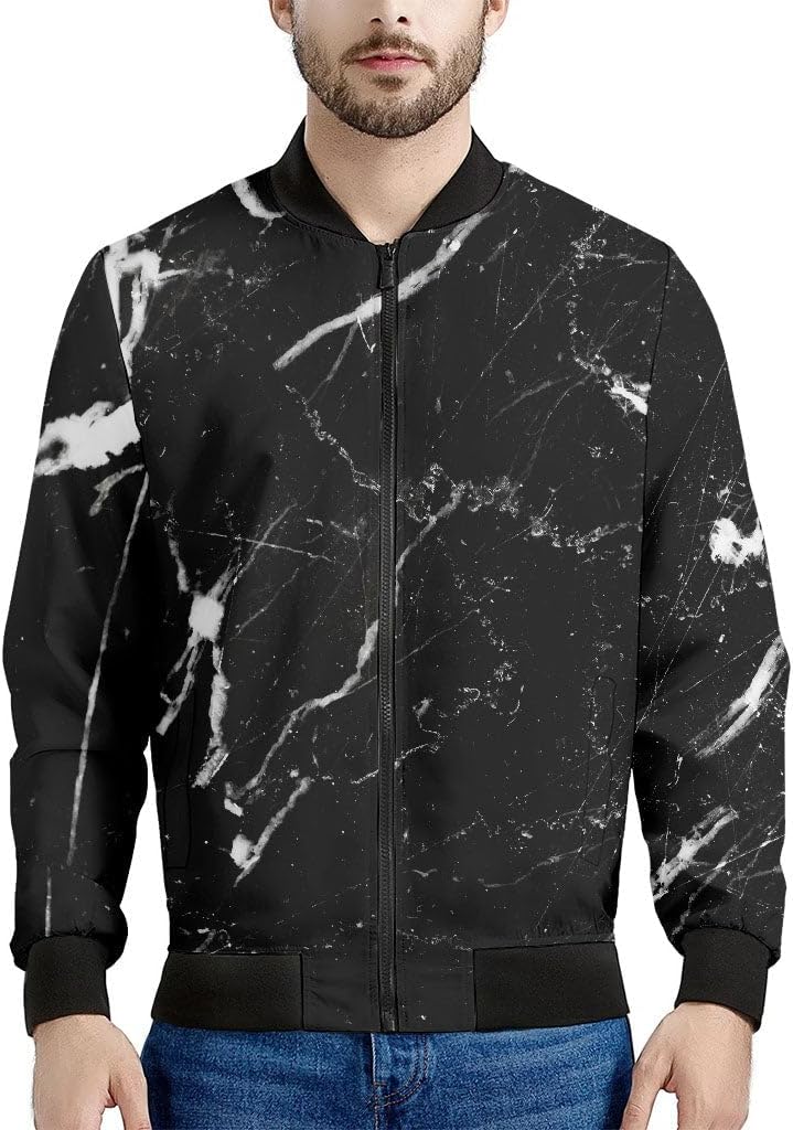 Red And Black Camouflage Print Men's Bomber Jacket