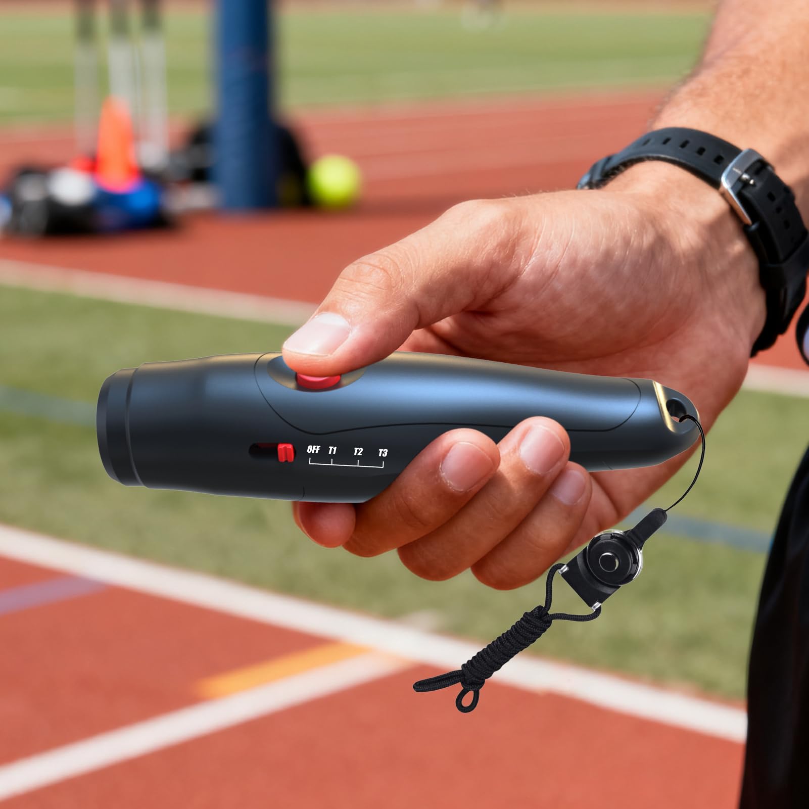 Fischietto elettronico | 3 modalità Fischietto Manuale per Allenatori con Cordino | Suono Regolabile Intenso Portatile per Calcio pallavolo Pallacanestro Escursionismo Hockey Aula Sport