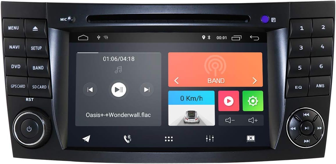 Android 8.1 OS Quad Core 1024600 HD Touchscreen Car Radio DVD Player with GPS Navigation fit for Mercedes Benz E-Class W211 G-Class W463 CLK-Class W209 CLS-Class W219