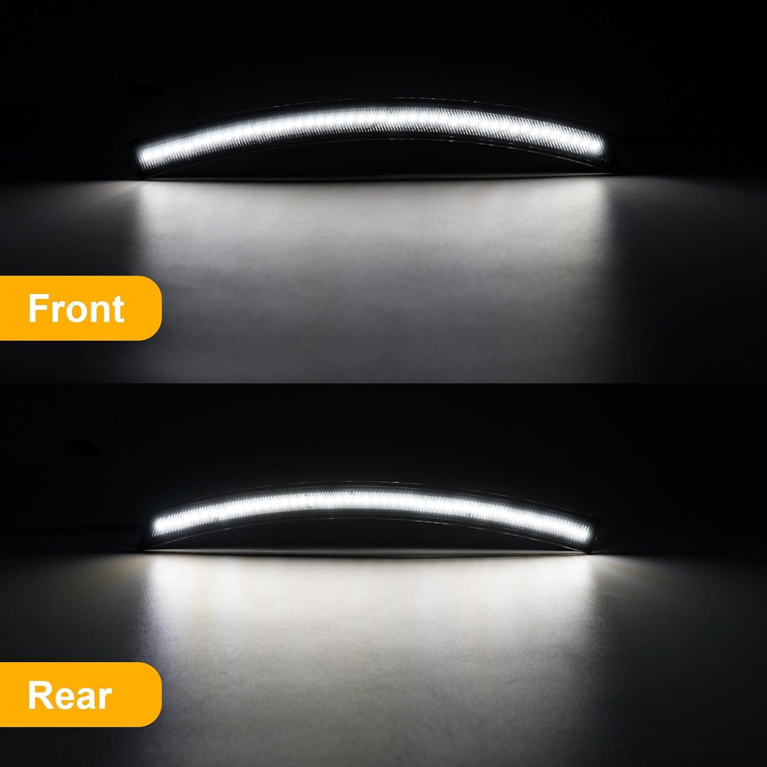 R&F Auto 4PCS Smoked Lens LED Front Rear Side Marker Lights Compatible with Corvette C7 (2014-2019) /Grand Sport/Stingray/Z06 /ZR1 White LED Side marker Lamps Bumper Turn Signal Lights