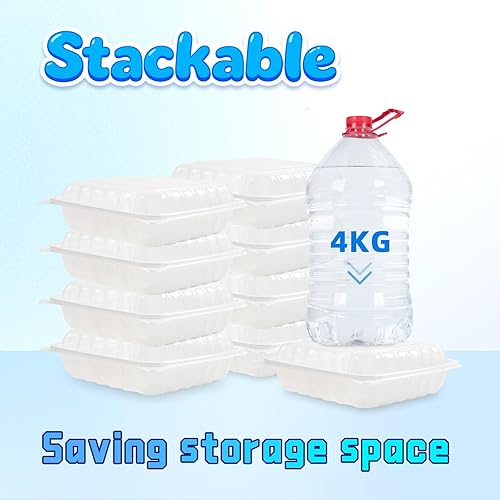 Miniatura 24 de YANGRUI Recipientes de plástico de 6 pulgadas, 17 onzas, paquete de 55 unidades – tapa reutilizable Crystal View anti niebla sin BPA PP Clamshell