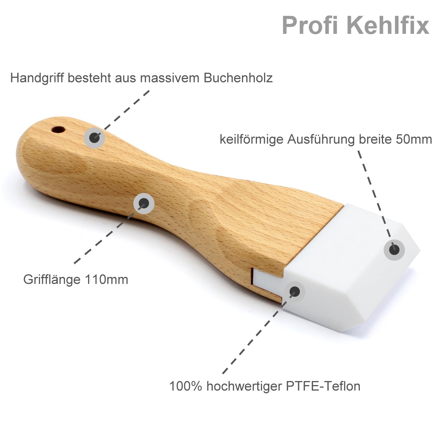 Profi Kehlfix aus PTFE Teflon für Heißluftföhn Heißluftschweißgebläse zum Andrücken von Flachdach Dichtungsbahnen