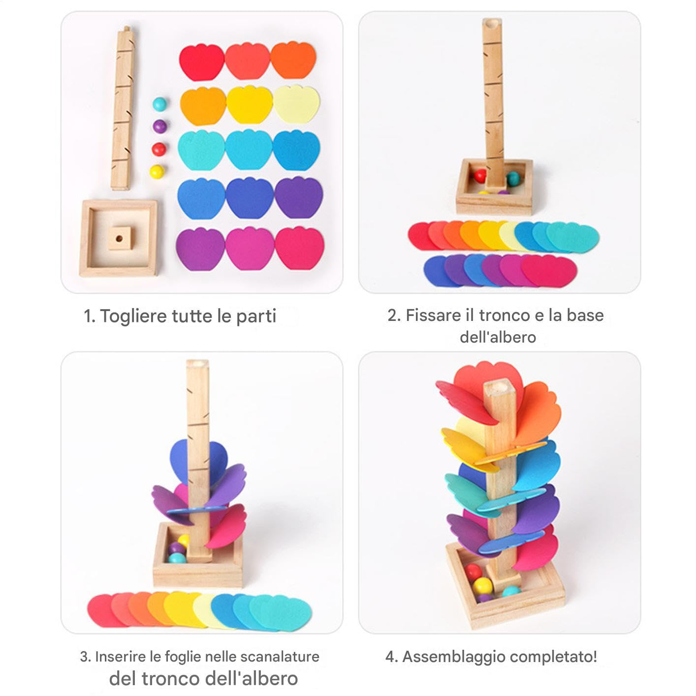Juguete De árbol Musical De Madera Con Caída De Bolas – Clasificación De Colores Y Sonidos – Educativo STEM Para Niños De 3 A 7 Años – Ideal Para Interior