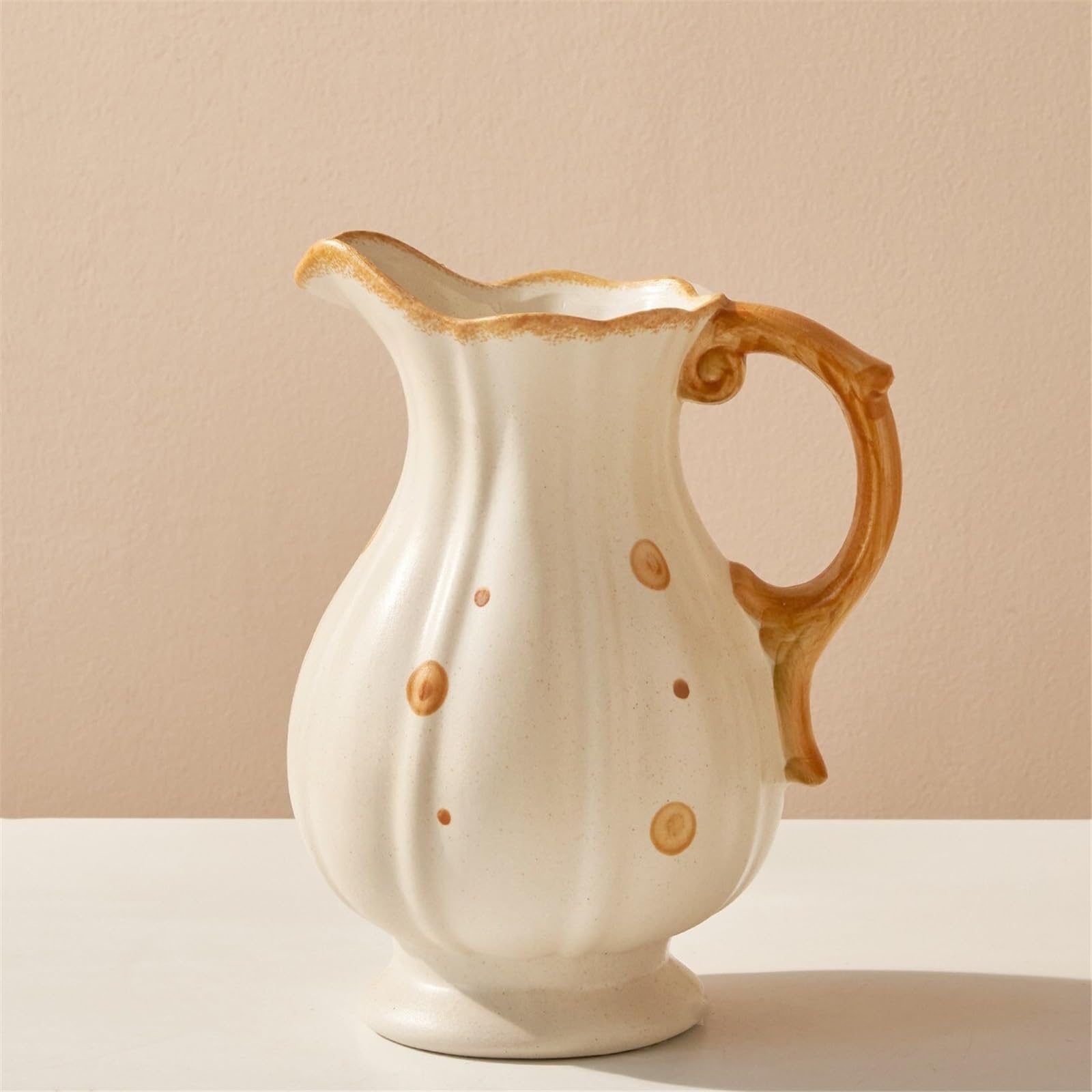 Dekorative Vintage Gepunktete Krug-Keramikvase 22 cm