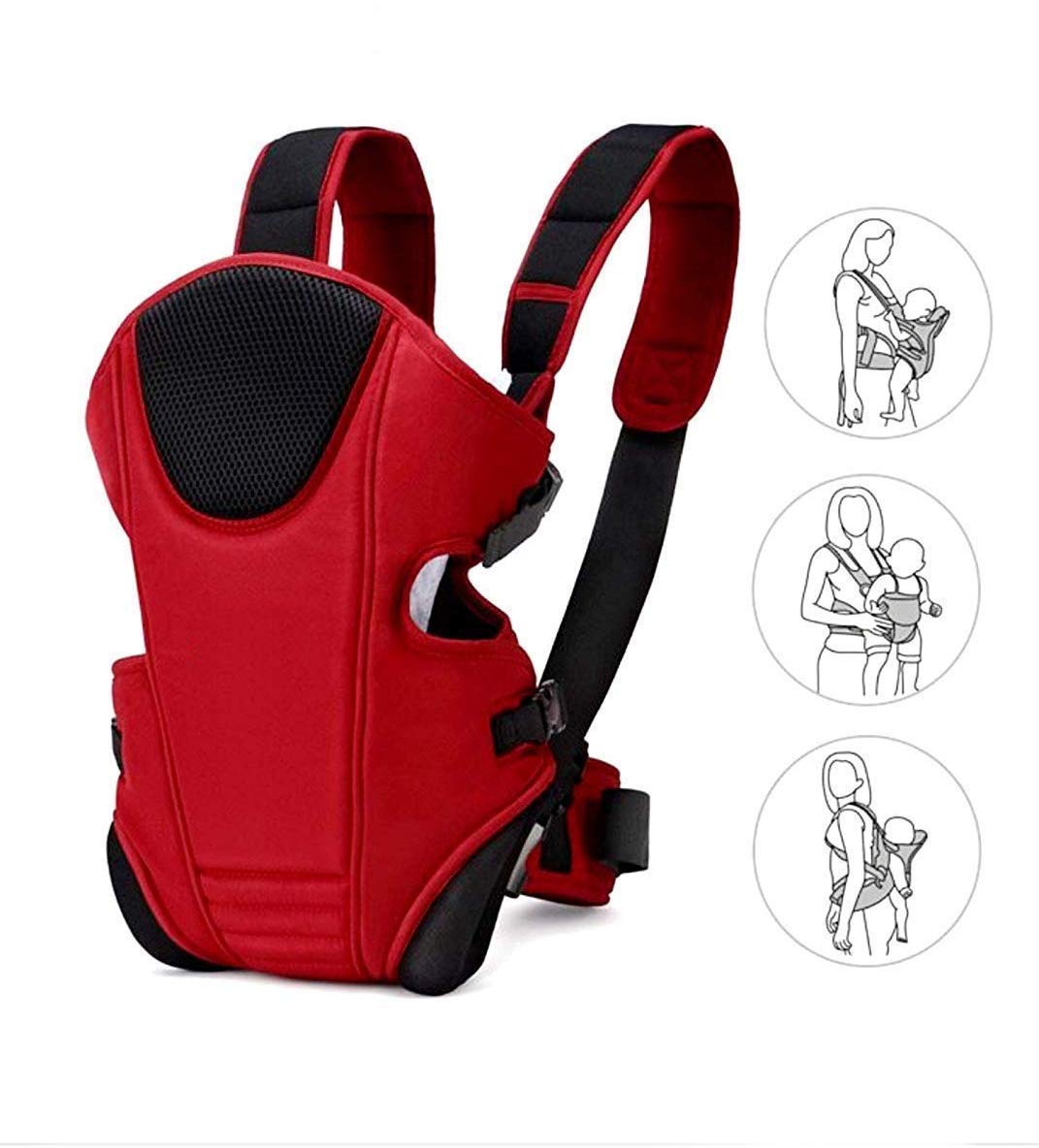 Mom's Pride Infant Baby Carrier Bag For 0 To 3 Year Baby|3 In 1 Baby Carrier|Ergonomic Adjustable Sling Kangaroo Design Baby Carry Bag|Front Position Carrier (Rc),Red - Image 6 thumbnail