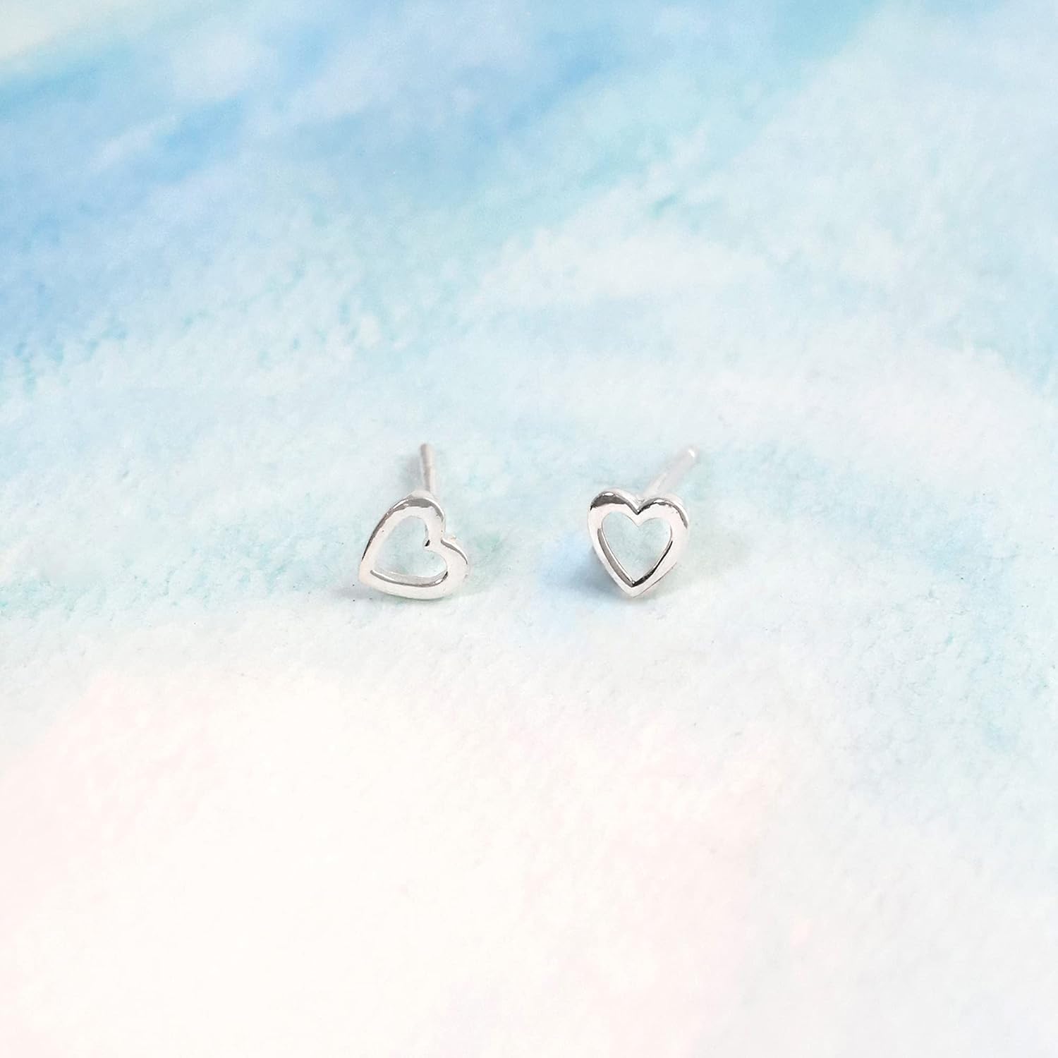 Boma Jewelry Sterling Silver Open Heart Stud Earrings