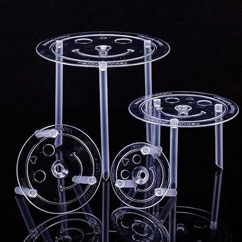 Miniatura 6 de 20 varillas de plástico blancas y 4 placas separadoras de pasteles de 46810 pulgadas con 12 tacos apilables transparentes, diferentes patrones para