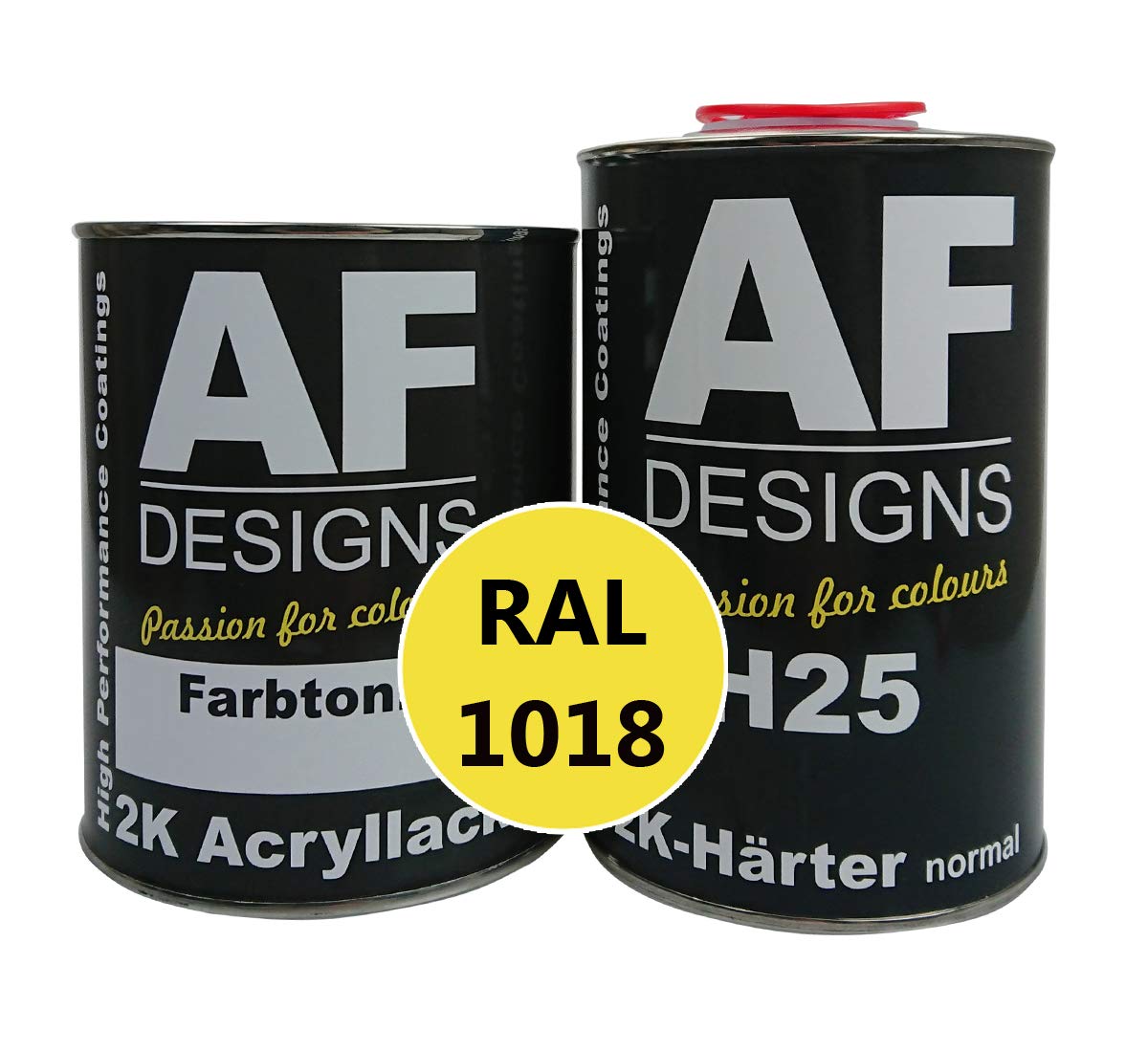 Alex Flittner Designs 2K akrylowy lakier samochodowy 7,5 kg zestaw RAL 1018 żółty cynkowy błyszczący z utwardzaczem