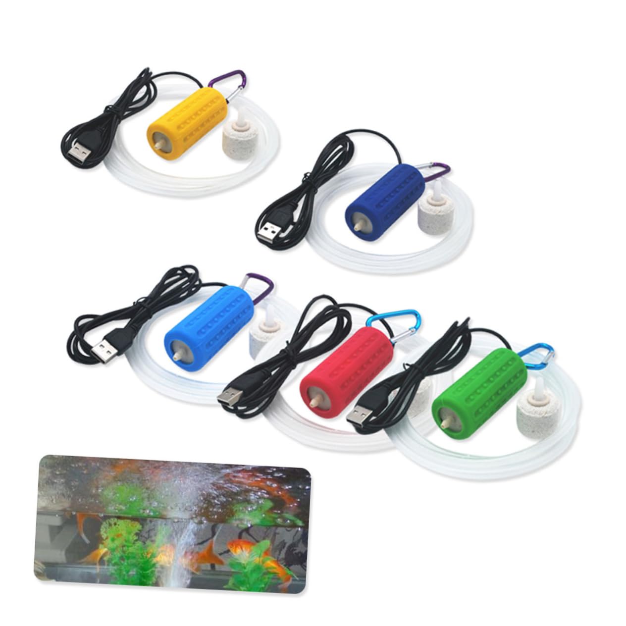 BESPORTBLE 3 Piezas de Aire de oxígeno pequeña de oxígeno aireador de oxigeno para Acuario de Aire del Acuario de Estanque de pecera USB de Agua Pescar