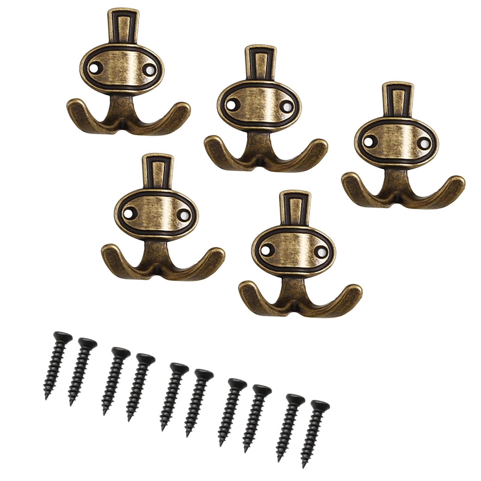 Poystng 5 Pieces Versatile Alloy Hooks Unique Design Space Saving Wall Hangers for Hanging Jackets Bags and Household Essential Contemporary Wall Hooks
