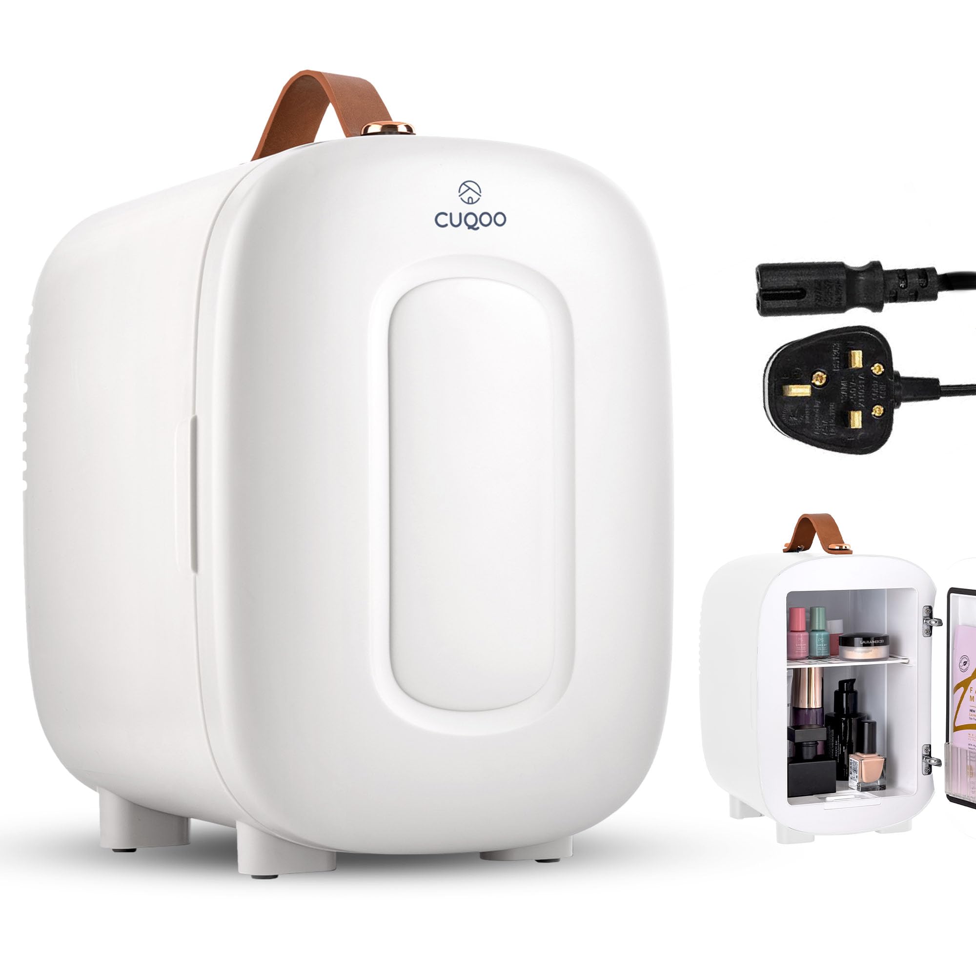 CUQOO Mini Fridge 4 Litre Quiet AC/DC Portable Cooler & Warmer for Drinks, Skincare & Food, Compact Tabletop Design, for Bedrooms, Home, Caravans, Cars, Thoughtful Gift Idea — view 16