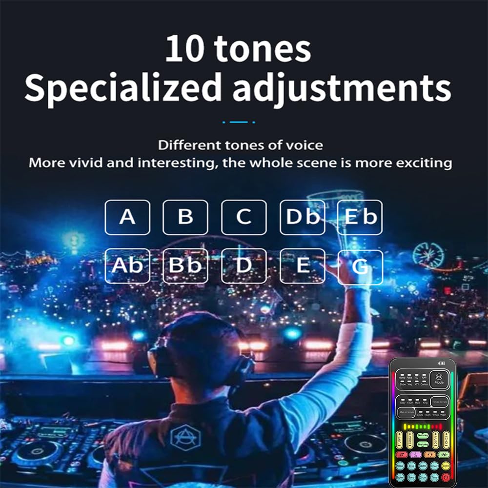 Voice Changer, Portable 8 Sound Effects Voice Changer Device, Mini Live Sound Card Voice Changer, Handheld Plug And Play Sound Card Voice Changer With Memory Function For Gaming