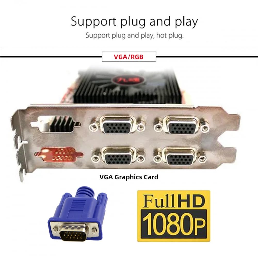CY Adattatore Adattatore display virtuale VGA RGB DDC EDID Dummy Plug Emulatore display fantasma senza testa HDTV 1080P@60Hz