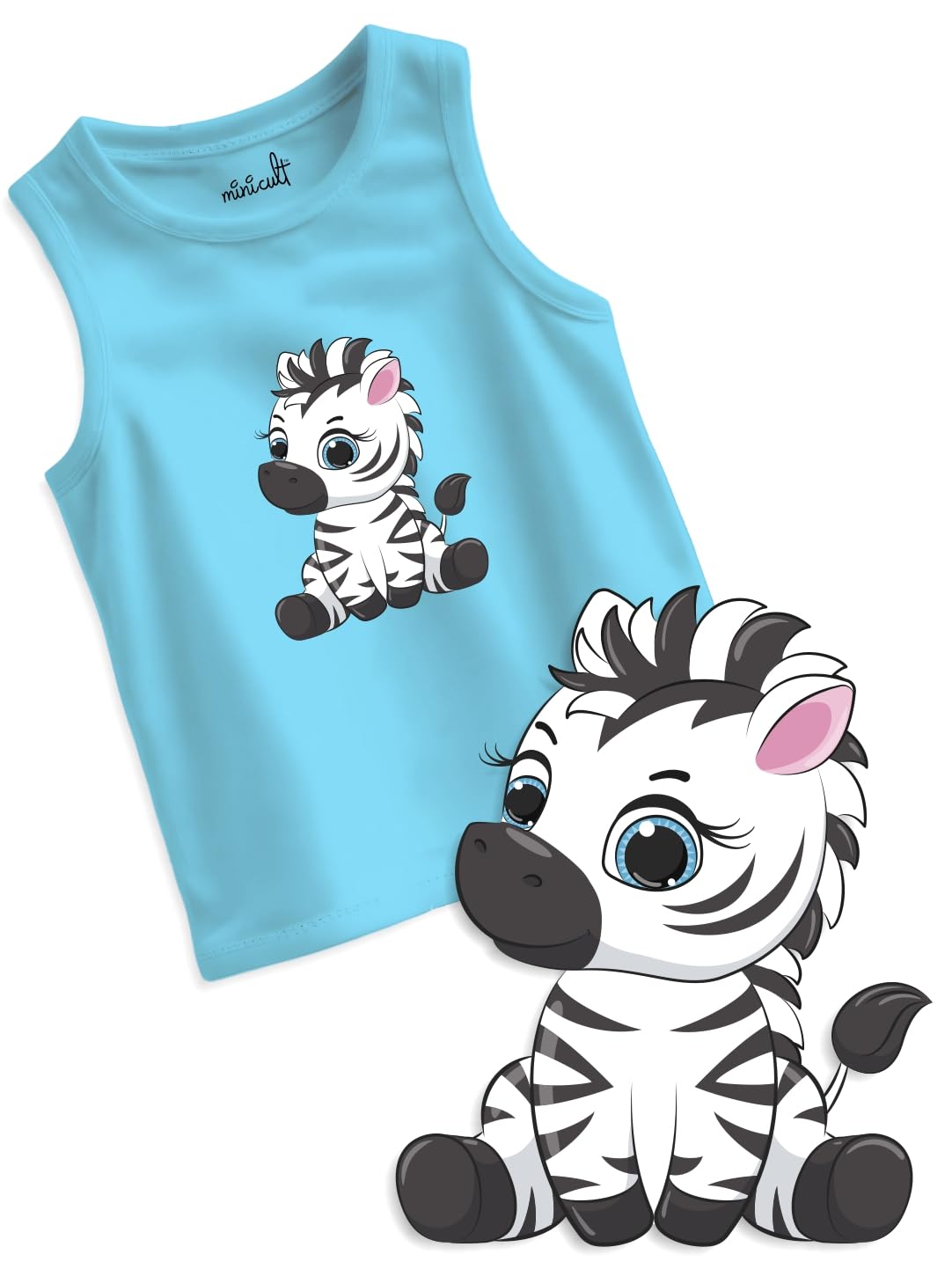 minicult Cotton Kids Vests in Cute Character Prints (Yellow)(Pack of 5)(3-6 MTS) - Image 7 thumbnail