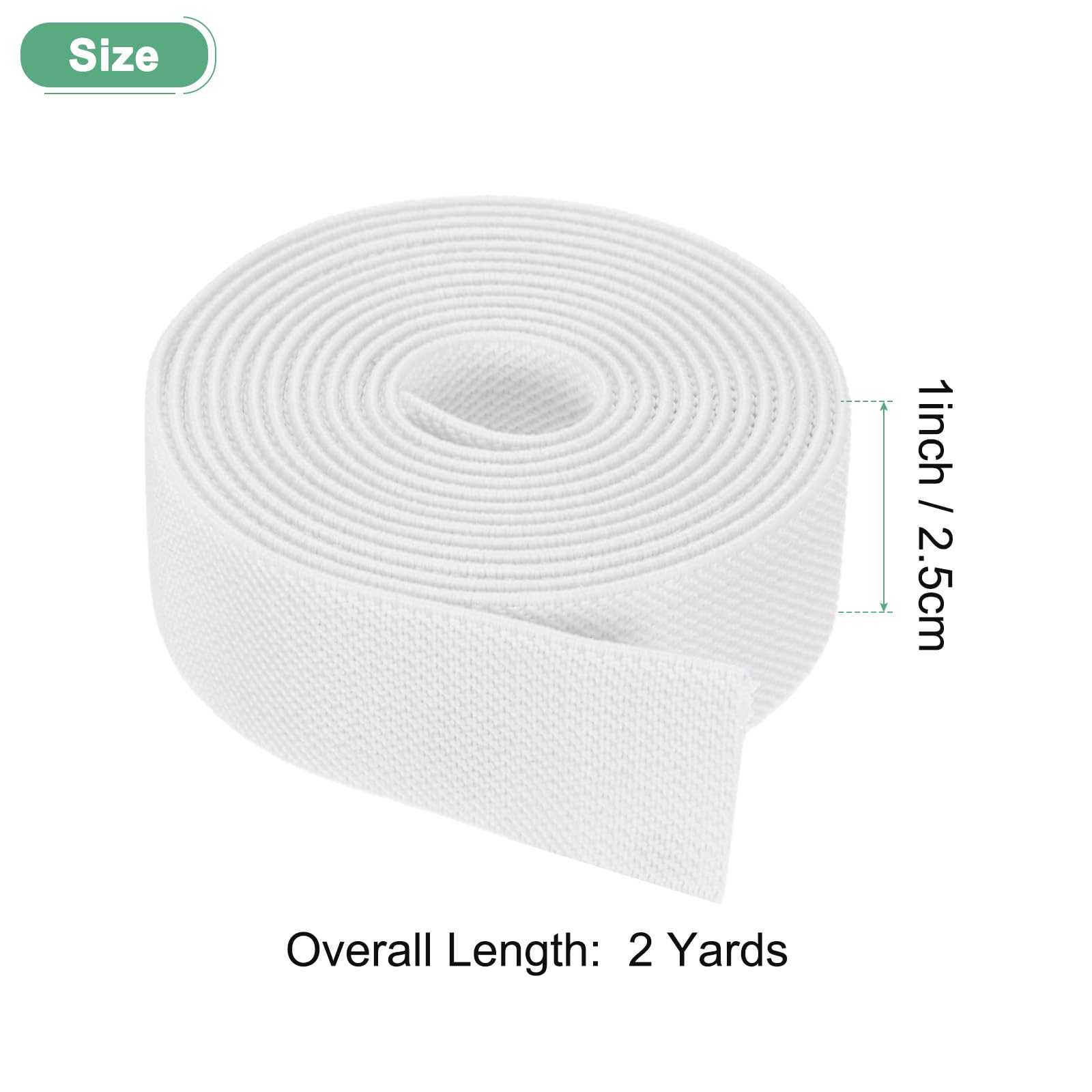 M METERXITY Elastic Bands for Sewing 1" 2 Yards Roll of High Elasticity Knit Elastic Spool - Image 3