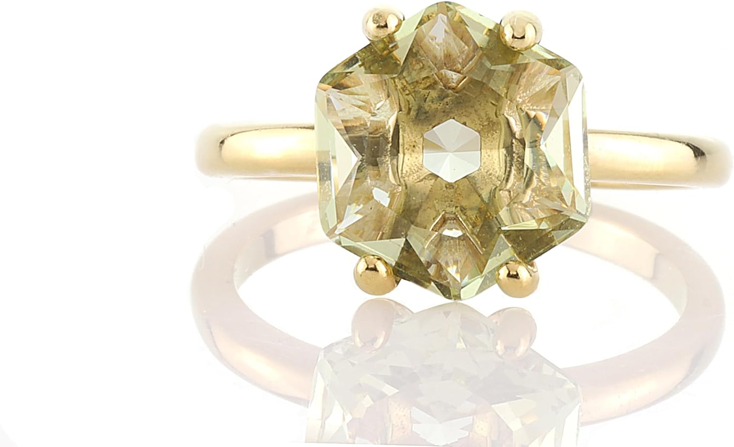 Bright Lemon Quartz Ring - Alluring Gemstone Jewelry for Women - Handmade Crystal Engagement or Statement Piece - Customizable Material