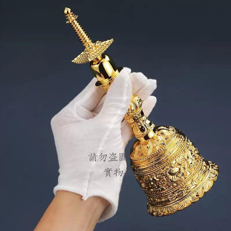 銅製 法器 手揺鈴 五股金剛密鈴 金剛杵銅鈴 装飾品 工芸品 置物 銅製