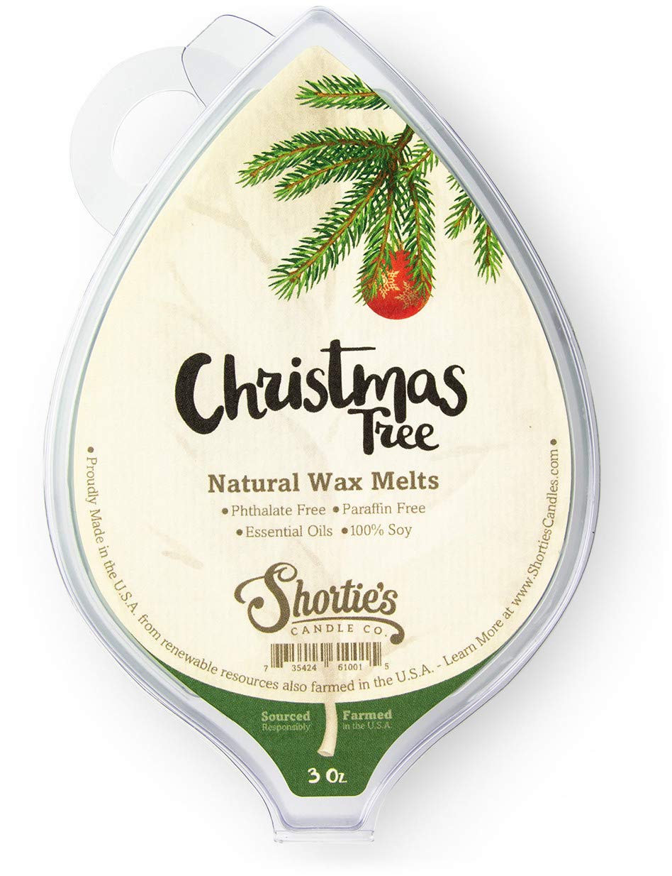 Shortie's Candle CompanyChristmas Tree Natural Soy Wax Melts - 1 Highly Scented 3 Oz. Bar - Made with 100% Soy and Essential Fragrance Oils - Phthalate & Paraffin Free, Vegan, Non-Toxic