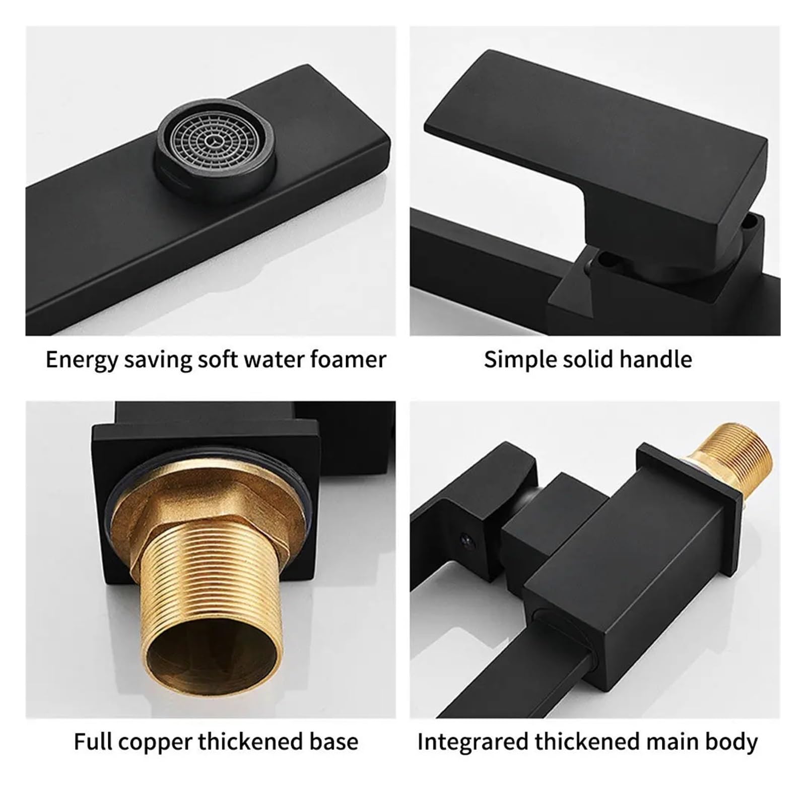 Moderne, mattschwarze Küchenarmatur mit 360°-Drehung, Oberfläche in gebürstetem Nickel, Kalt- und Warmwasseranschluss, integrierte Rillen für Kühlung und Heizung, verschleißfest und auslaufs