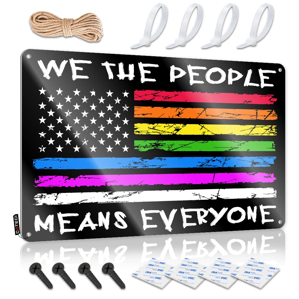 Mwfkkaddb Men's One Color Funny Outdoor Decor We The People Means Everyone Tin Sign Funnymetal Sign Warning Signs For Bedroom(30X40cm)