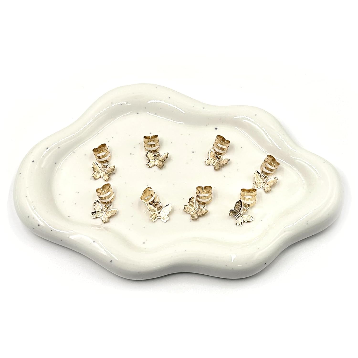 40PCS Hollow Butterfly Tassel Rings for Hair Braids, Golden Metal Hair Pendants Clips, Christmas Hair Jewelry Cuffs for Dreadlock Braids Decoration Accessories image 5