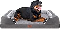 Vista 135 de Comfort Expression - Cama ortopédica para perros extragrandes, 42 x 30 pulgadas, cama impermeable y de apoyo de espuma con cojines removibles, sofá