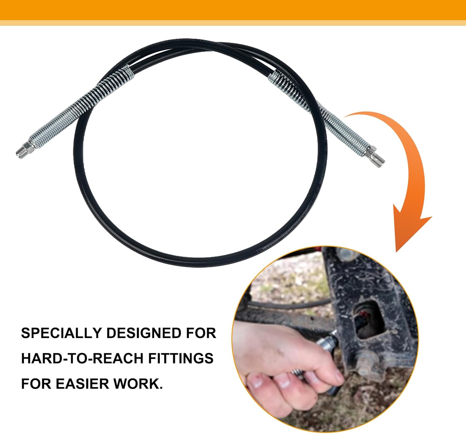 DCGG5703-42 Grease Gun Hose Kit for 20v Max Cordless Grease Gun, 1/8" NPT 42" Flexible Grease Hose Extension-W/Coupler