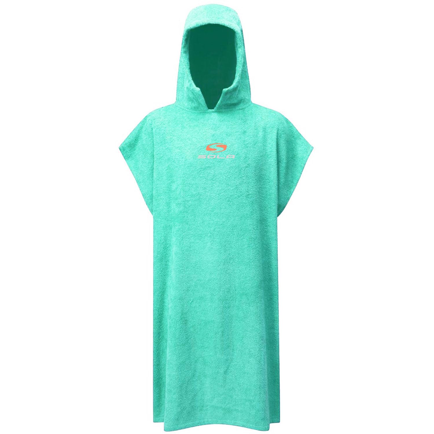 Sola Adults Towel Changing Poncho Hooded Robe Mint/Peach (S/M)