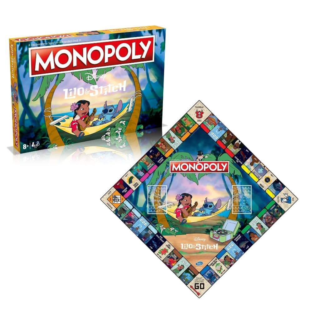 Hasbro Monopoly Disney Lilo & Stitch - Jeu de société pour les familles et les enfants 8+ | Édition de collection avec personnages emblématiques, Pions exclusifs et graphiques tropicaux hawaïens