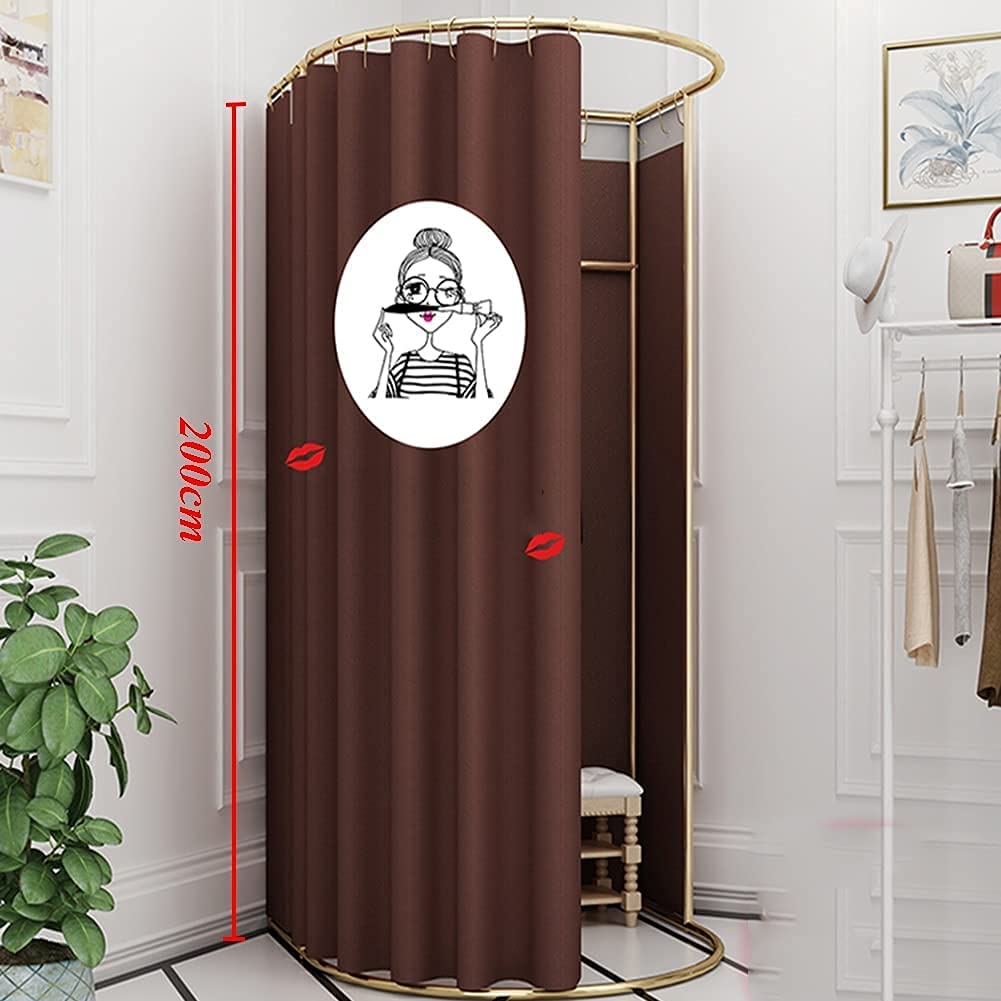 SIAMZYWV U Shape Mobile Fitting Room, Portable Dressing Room Frame with Curtain and Hook, Changing Room for Clothing Store, Boutiques, Office
