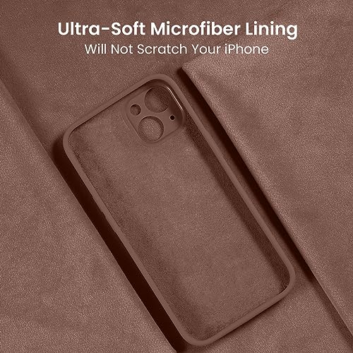 Image of FireNova Designed for iPhone 15 Case, Silicone Upgraded [Camera Protection] Phone Case, Soft Anti-Scratch Microfiber Lining Inside, 6.1 inch, Light Brown