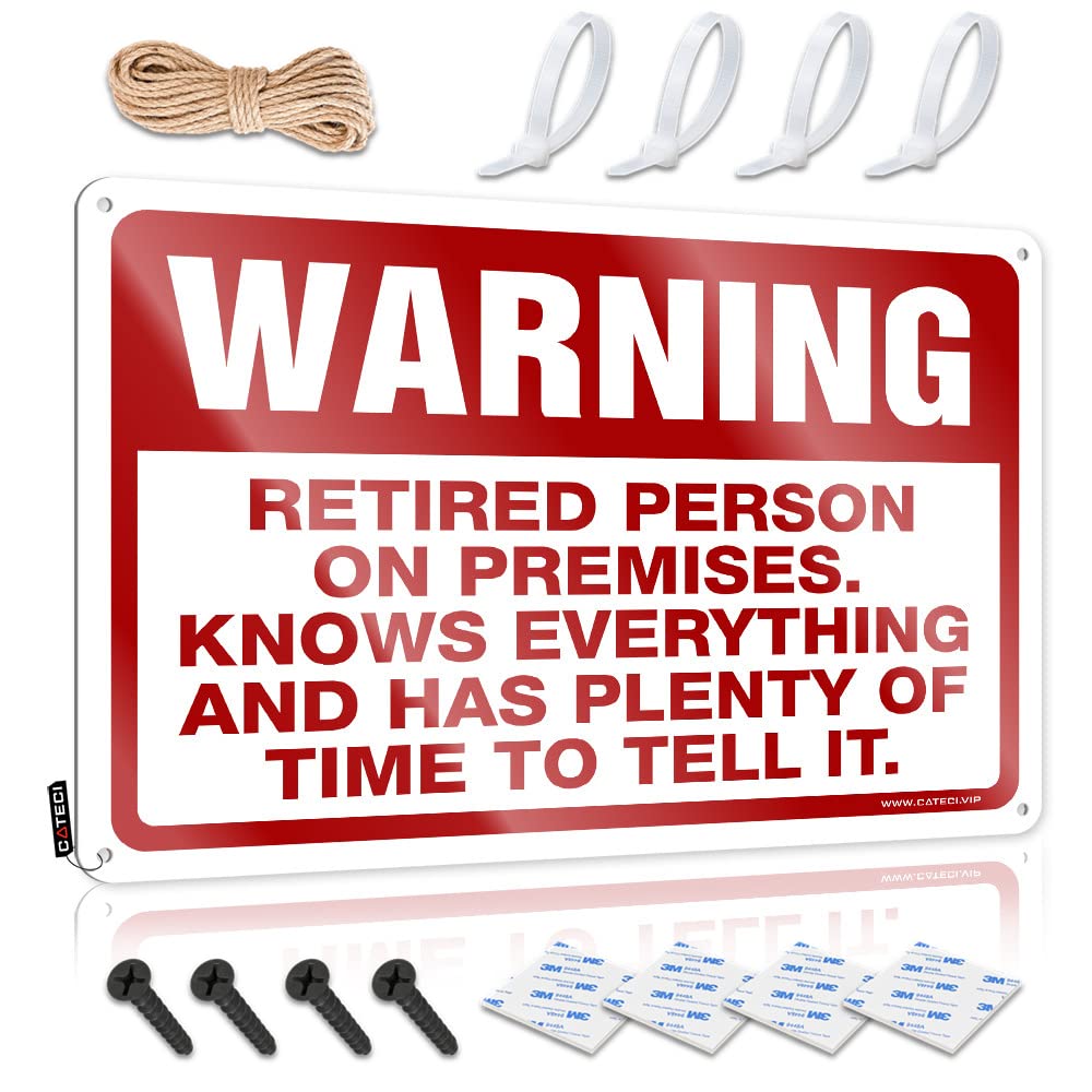 IBWNBBUSN Metal Beer Signs Retired Person On Premise Tin Sign Man Cabe Decor Mancave Signs And Decor