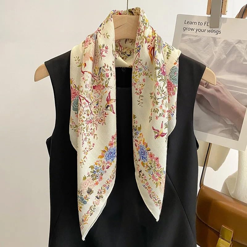 70cm Cotton Floral Print Women Bandanas Square Scarf Headband Accessories Handkerchief Neckerchief Hairscarf2