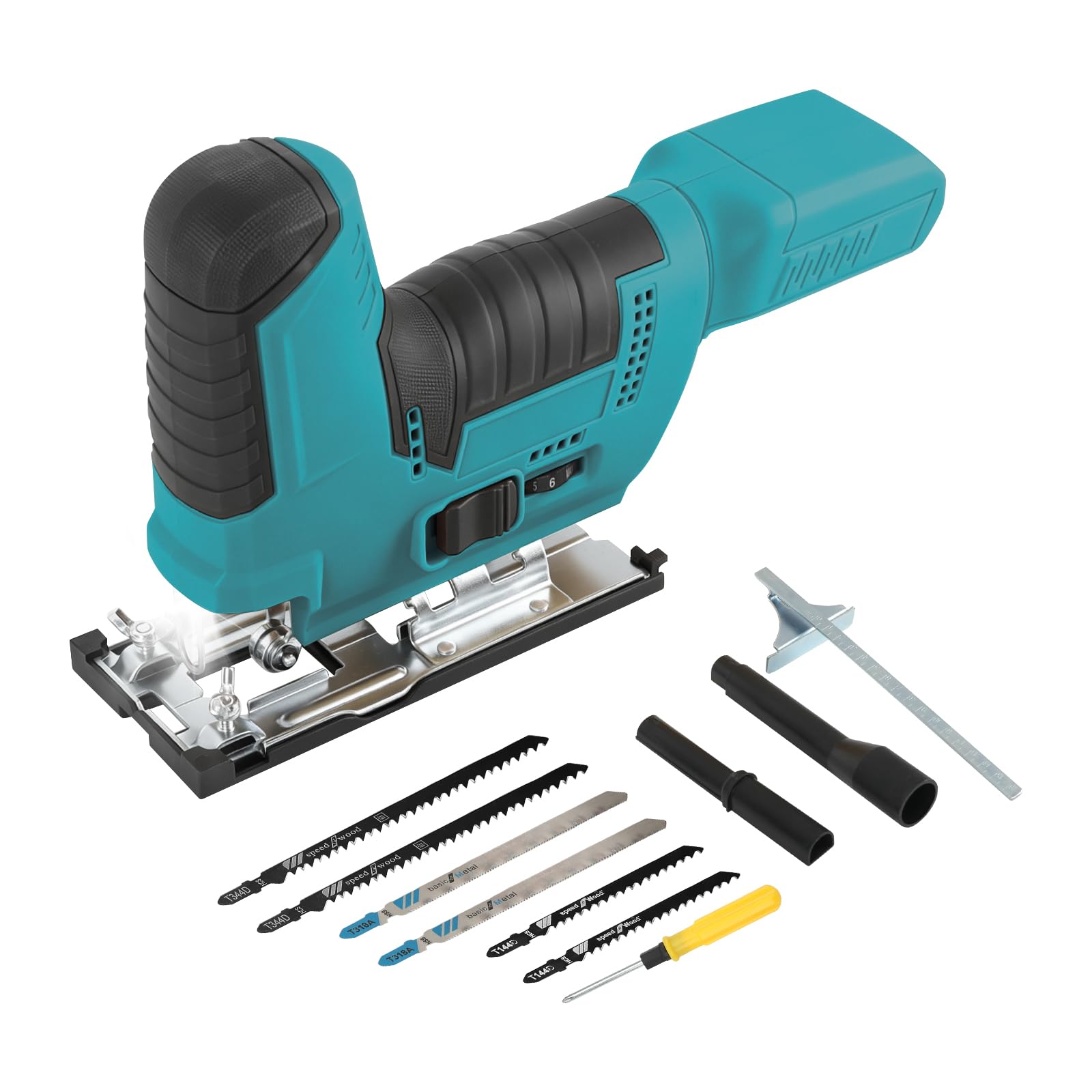 Seghetto alternativo senza fili per batteria MK 18 V, utensile da taglio senza spazzole, 2800 giri/min, tagli smussati a 45° con lame per seghetto alternativo per taglio dritto/curvo/circolare (blu