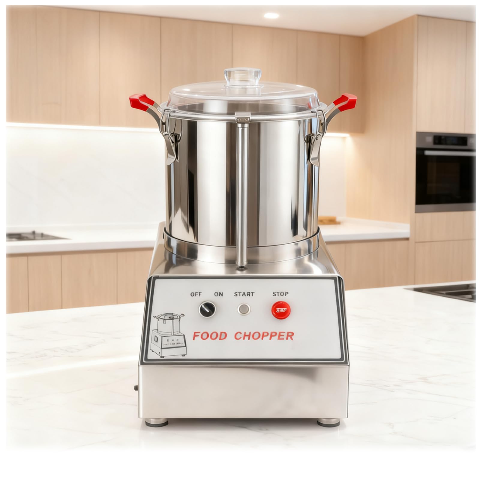 ASerZenith Commercial Food Processor, Stainless Steel Food Chopping Machine, Electric Vegetable Chopper, For Chili Peppers, Carrots, Garlic,Onions,7L