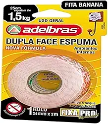 Fita Dupla Face, Fixa Pro Espuma, 24mmX2mts, Adelbras