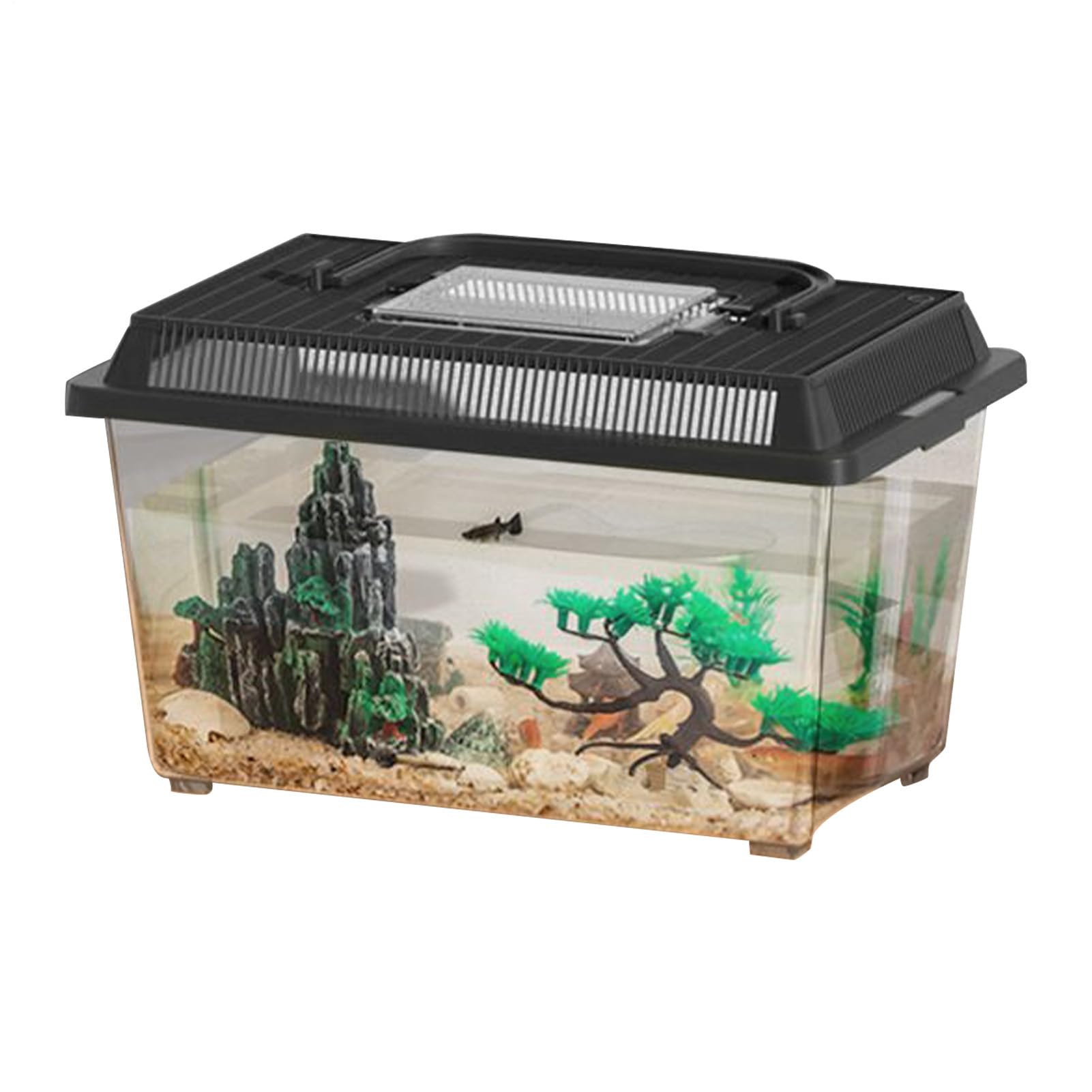 Reptile Cage | Reptile Feeding Box Snake Breeding Tank | Small Tank Feeding Box with Handle Terrarium Hatching Carrier for Snail, Outdoor & Home