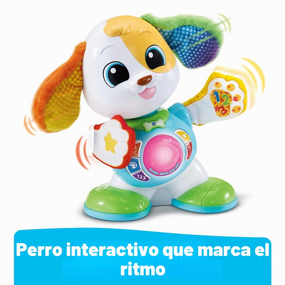 VTech – Boogie Danza Conmigo, Perro Robot Interactivo Que Baila y Canta, Juguete de bebé Brillante y Musical, Juego de Despertar Educativo, Regalo para bebé Desde 9 Meses – Contenido en francés