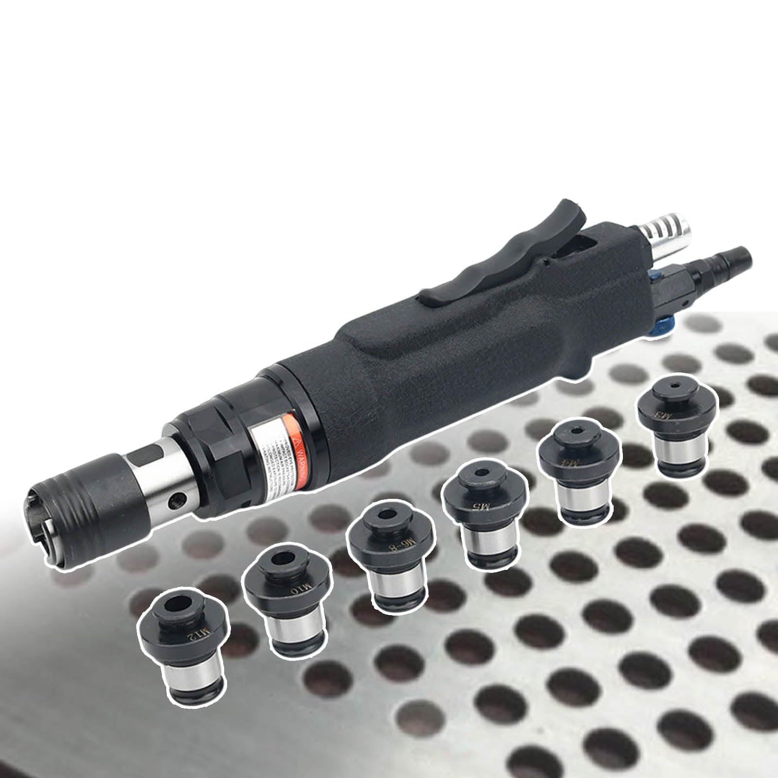 Handheld Tapper Machine, Portable Tapping Tool, 6-Chuck: M3-M12 + Adjustable Speed: 400Rpm, Forward/Reverse, Detachable Chuck (Quick Replacement), for Aluminum, Iron,Black