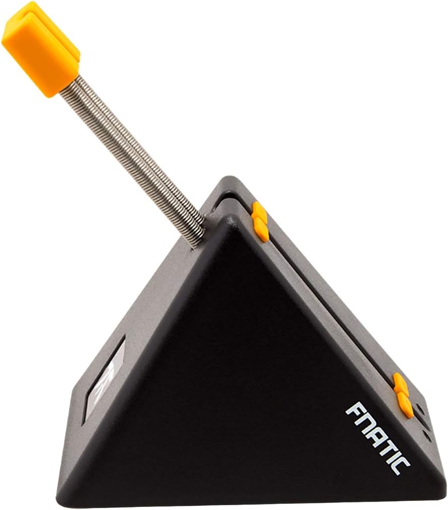 Fnatic Gaming Mouse Bungee Cable Management System for All Regular Mouse Cables, PC Mouse Cable Stand, Rubber Feet, Adjustable Spring, Black/Orange, 240g, 3.82 x 2.17 x 2.80