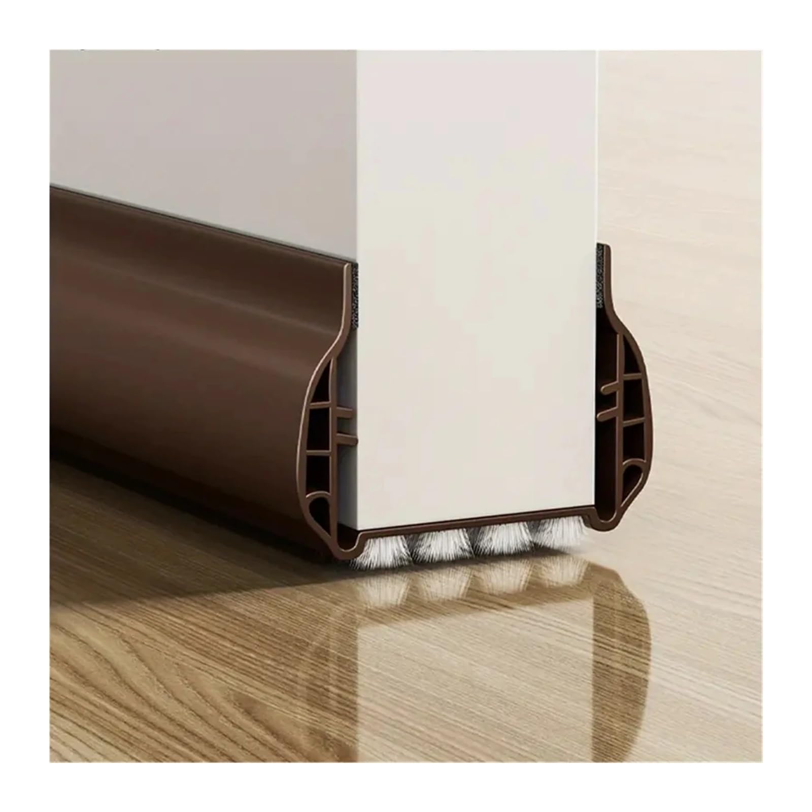 Draft Excluder For Doors Silent Door Sealing Strip With Brush Windproof Dustproof Thickened PVC Draft Stopper Bottom Weather Stripping(Brown,1PC)