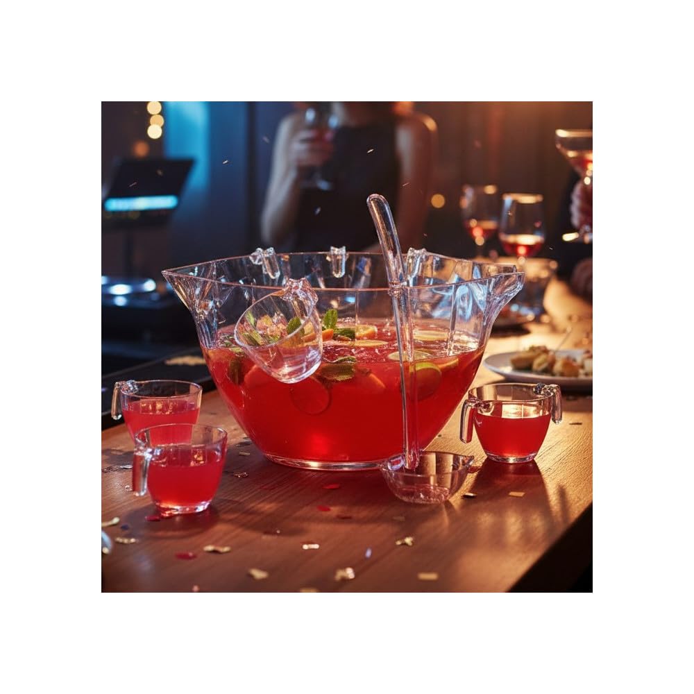 Bol a Punch 7.6l +louche+ 8 Tasses Acrylique