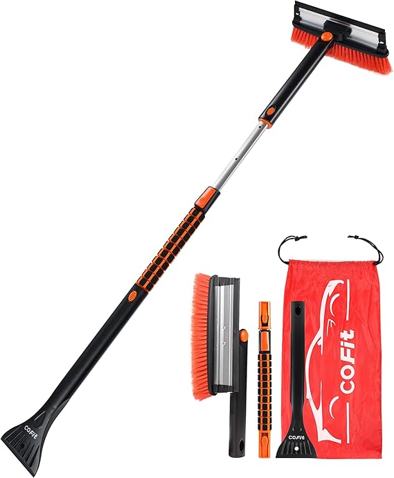 COFIT Car Snow Brush Extendable 42" to 50" with Squeegee