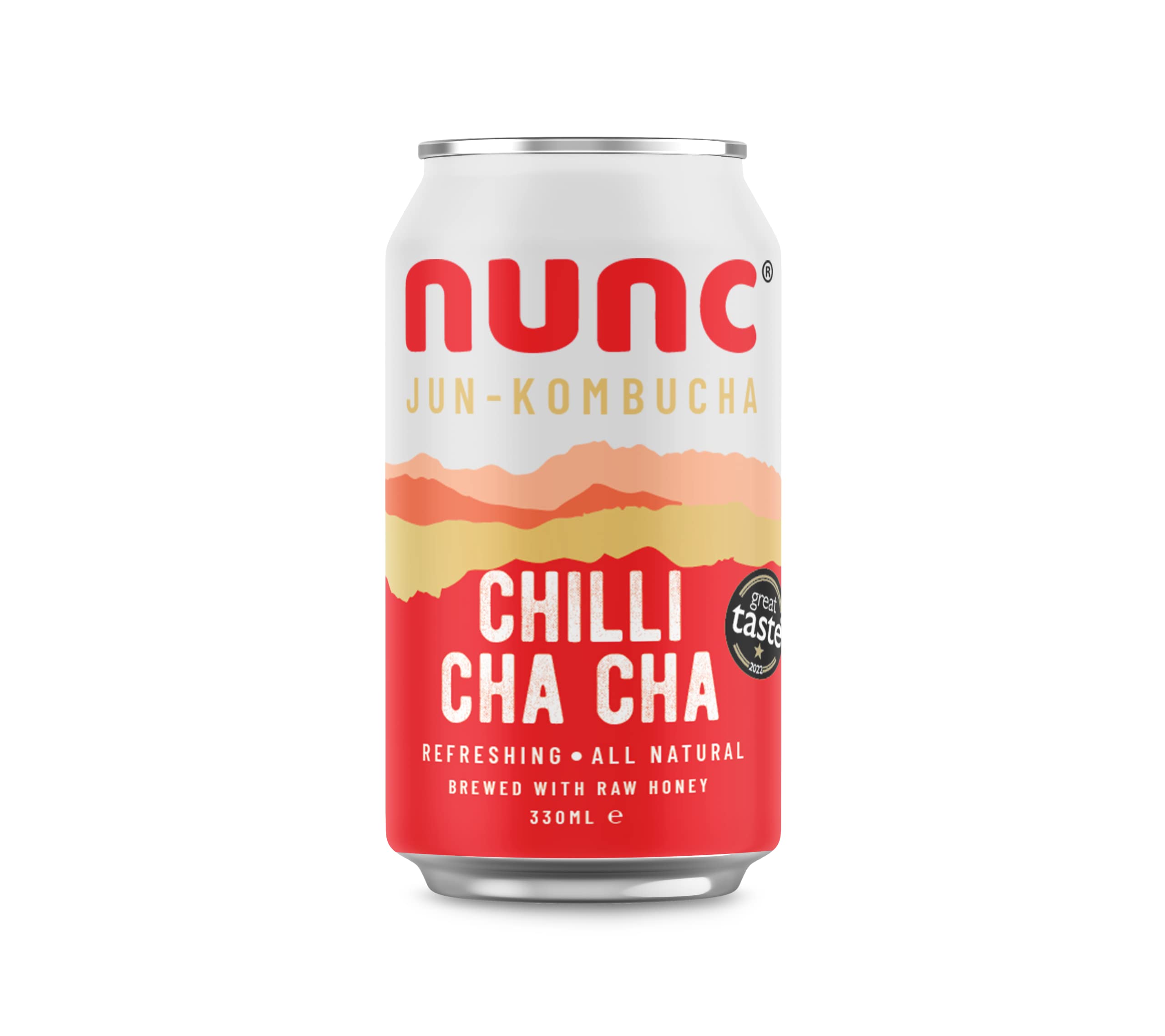 Tropical Heat Nunc Jun-Kombucha Drink (12 x 330ml) - Non-Alcoholic - Premium - Sparkling Green Tea - Antioxidants and great for Gut Health - Only 50 Cal