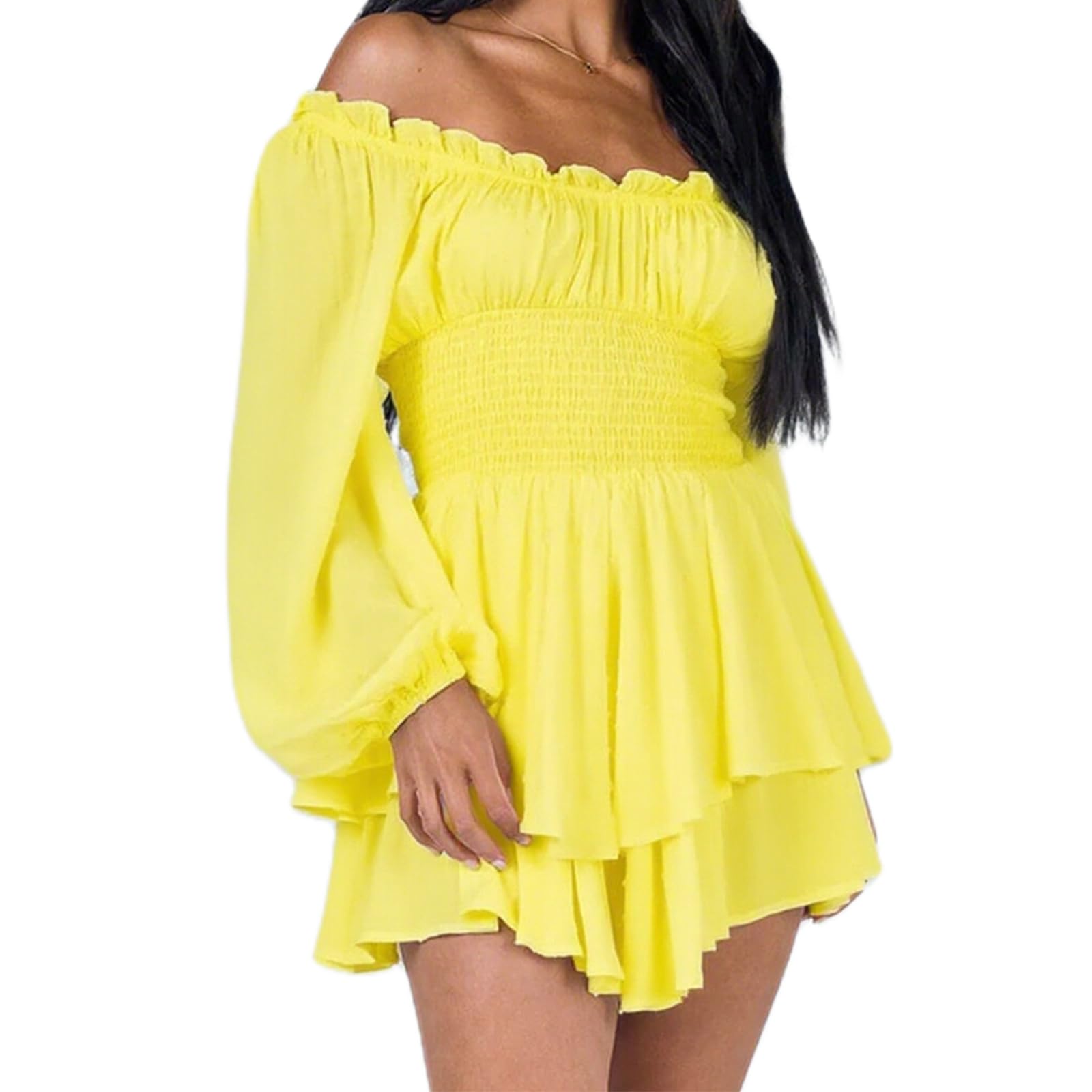 MoKid Ssdwer Off Shoulder Pirate Corset Dress Renaissance Halloween Cosplay Costume (E Yellow, S)