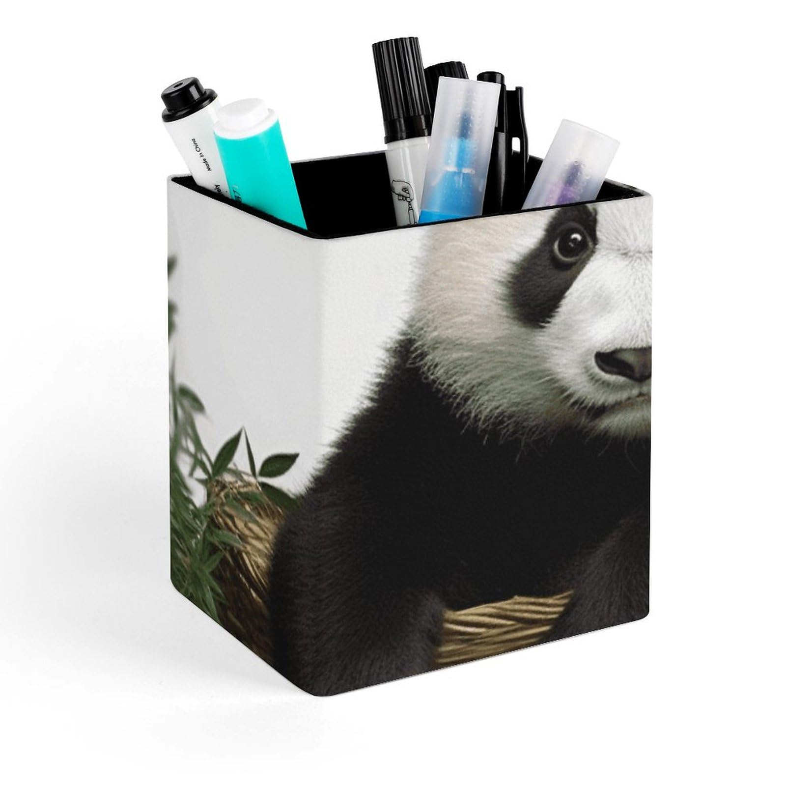 Porte-stylo carré panda pour embellir votre espace de travail et ranger vos crayons