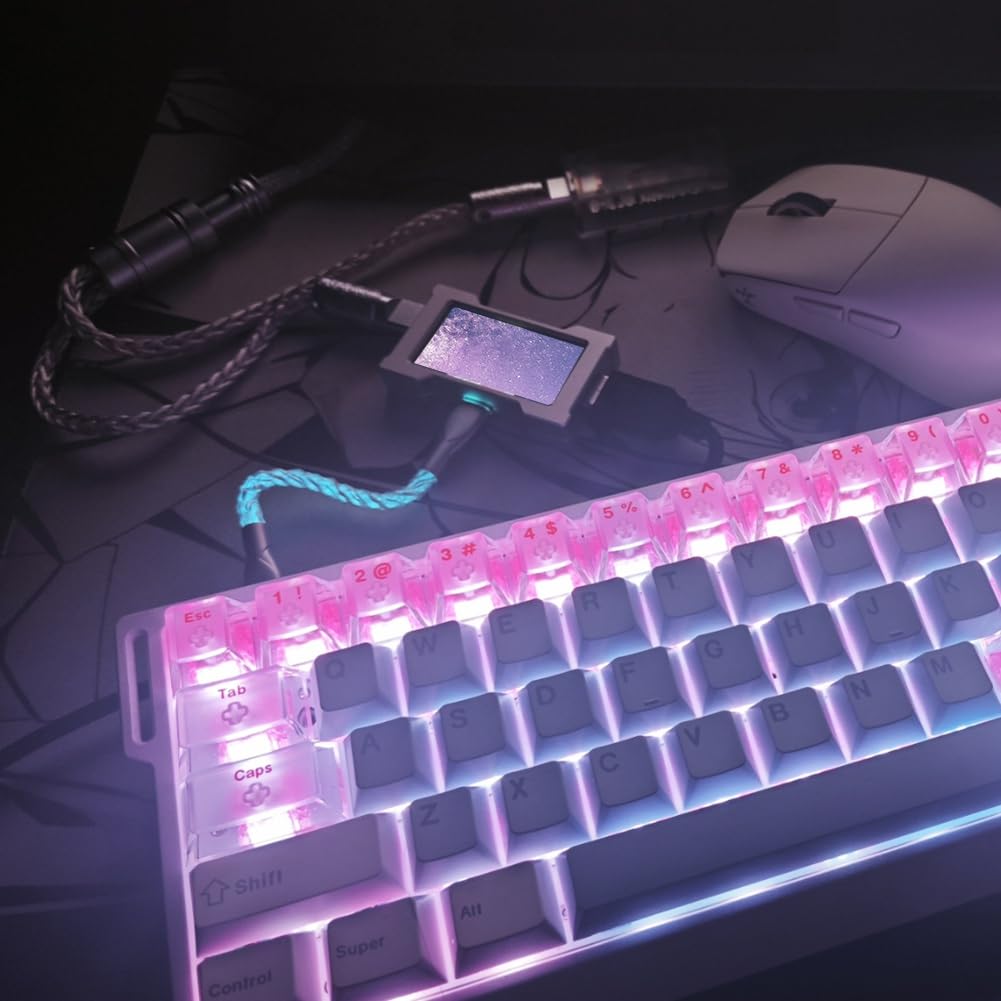 Hub USB alla moda con 2-3 porte - 8K, alimentazione indipendente, display integrato per migliorare l'atmosfera delle configurazioni desktop in argento.