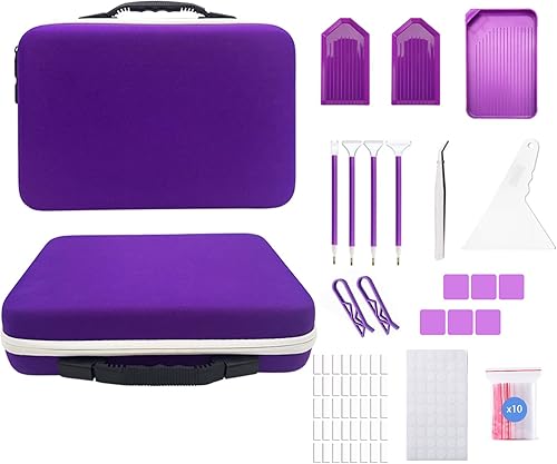 Miniatura 10 de LIRUNQIU Contenedores de almacenamiento de pintura de diamantes, 120 ranuras, accesorios de pintura de diamantes y herramientas para estuche